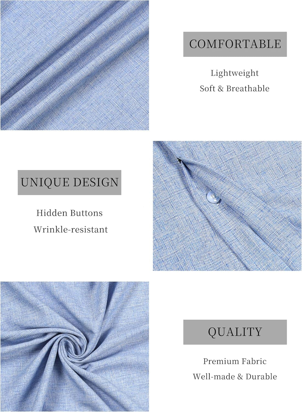 Men's Short Sleeve Linen Casual Button-Down Shirt for Summer Beach Vacations - Breathable Dress Shirt