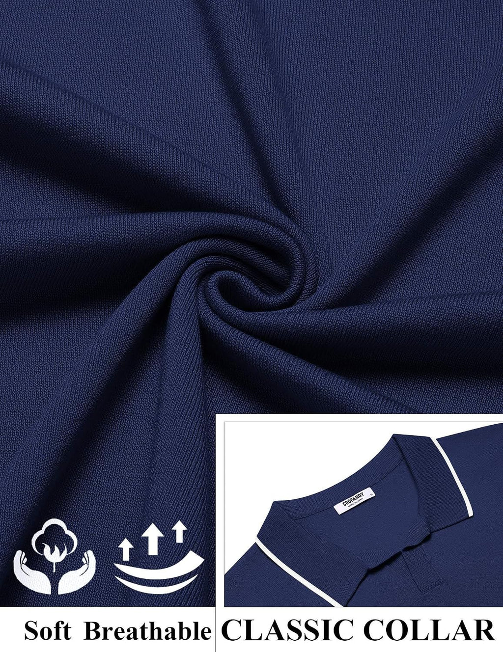 Men's Short Sleeve Casual Knit Polo Shirt - Vintage Golf Style Tops